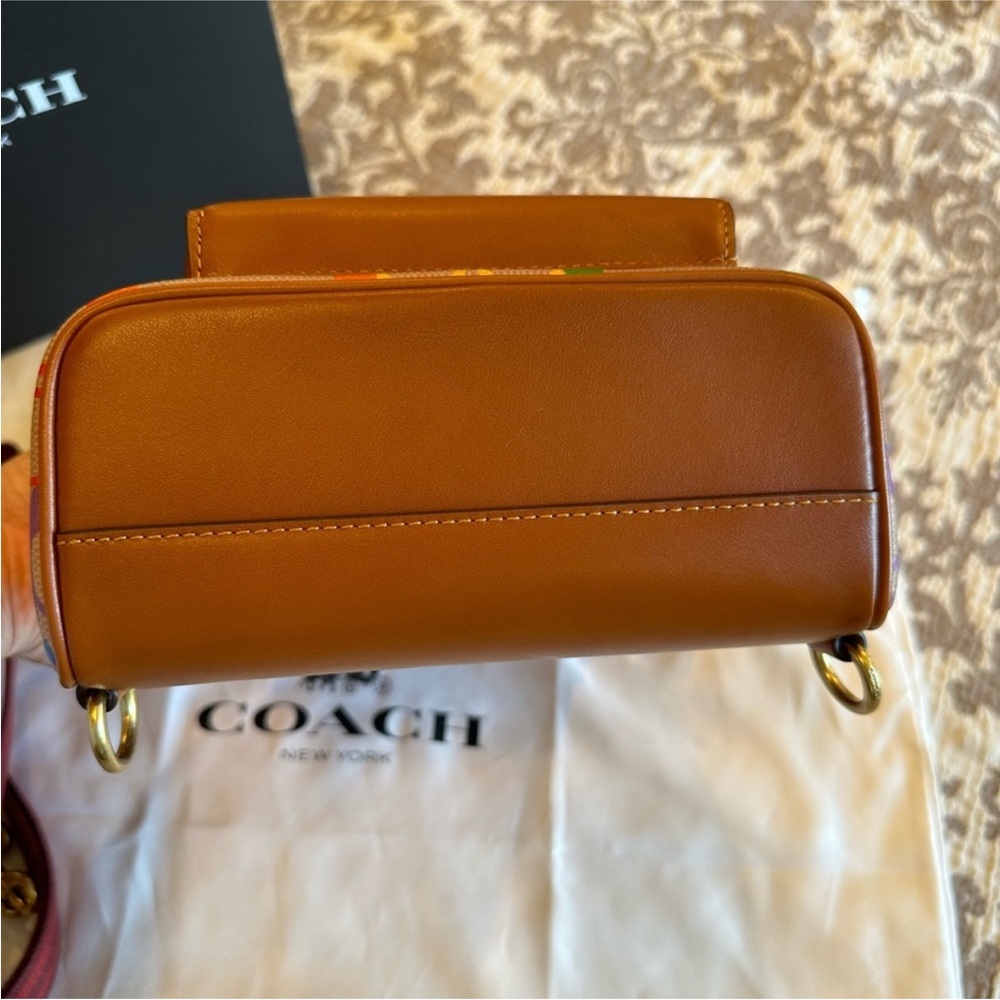 Coach Charter Backpack 18 In Rainbow Signature Canvas - Picture 12 of 16